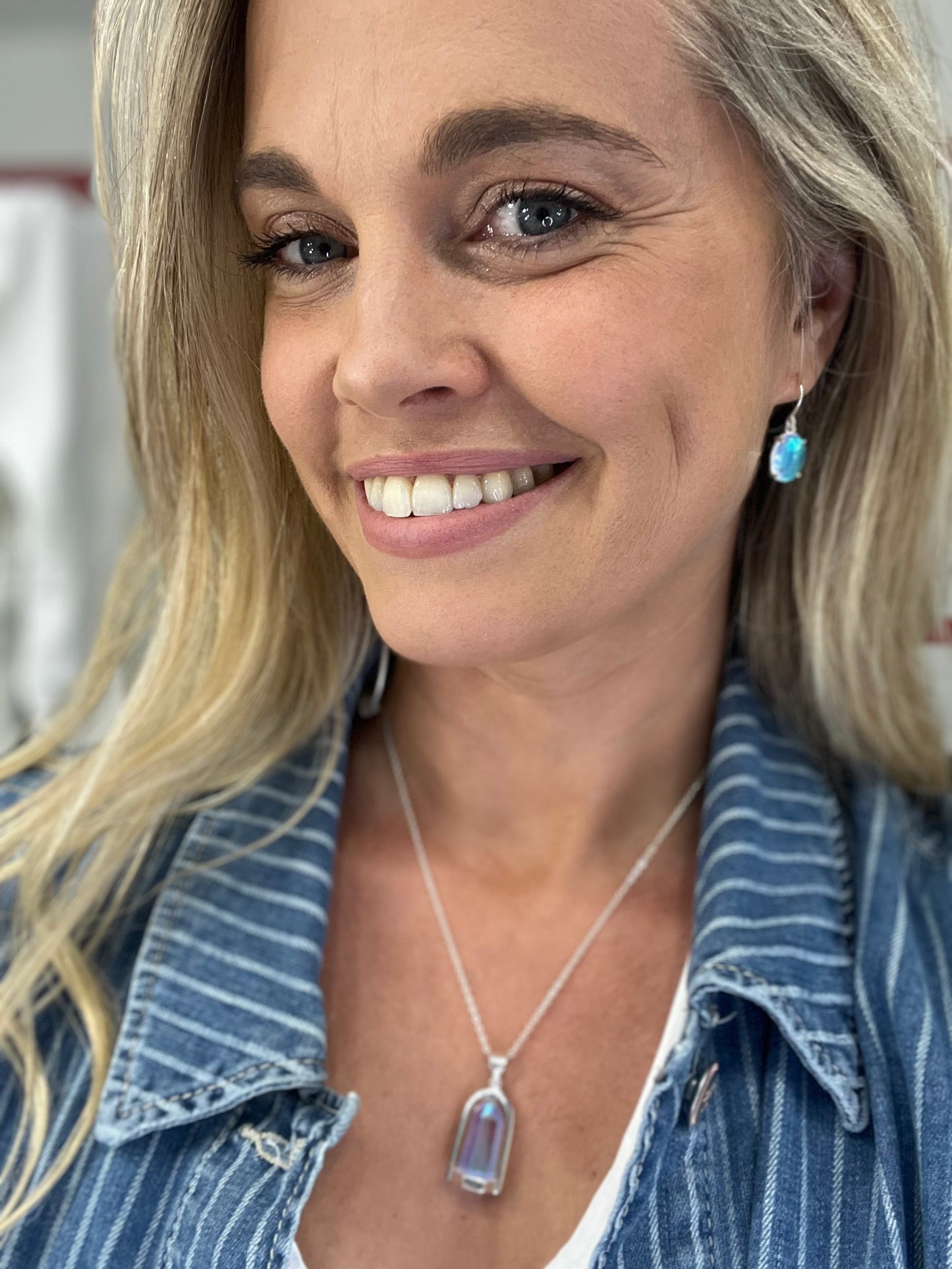 Rainbow Moonstone Sterling Silver Pendant Earrings