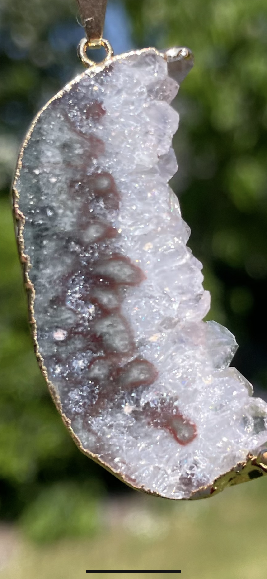 “The Crystal Slice” Natural Amethyst & Agate Pendant (chain not included)