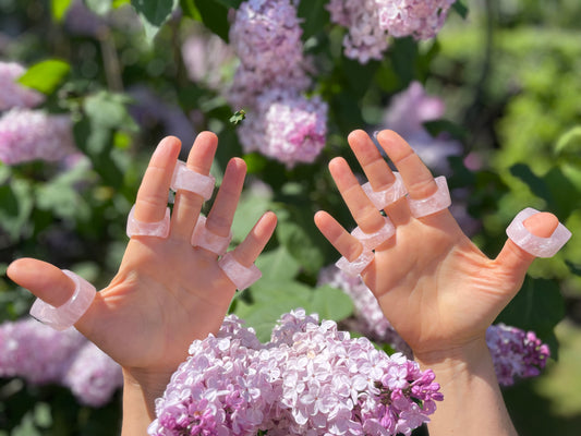 “The Rose Embrace” Smooth Rose Quartz Statement Ring