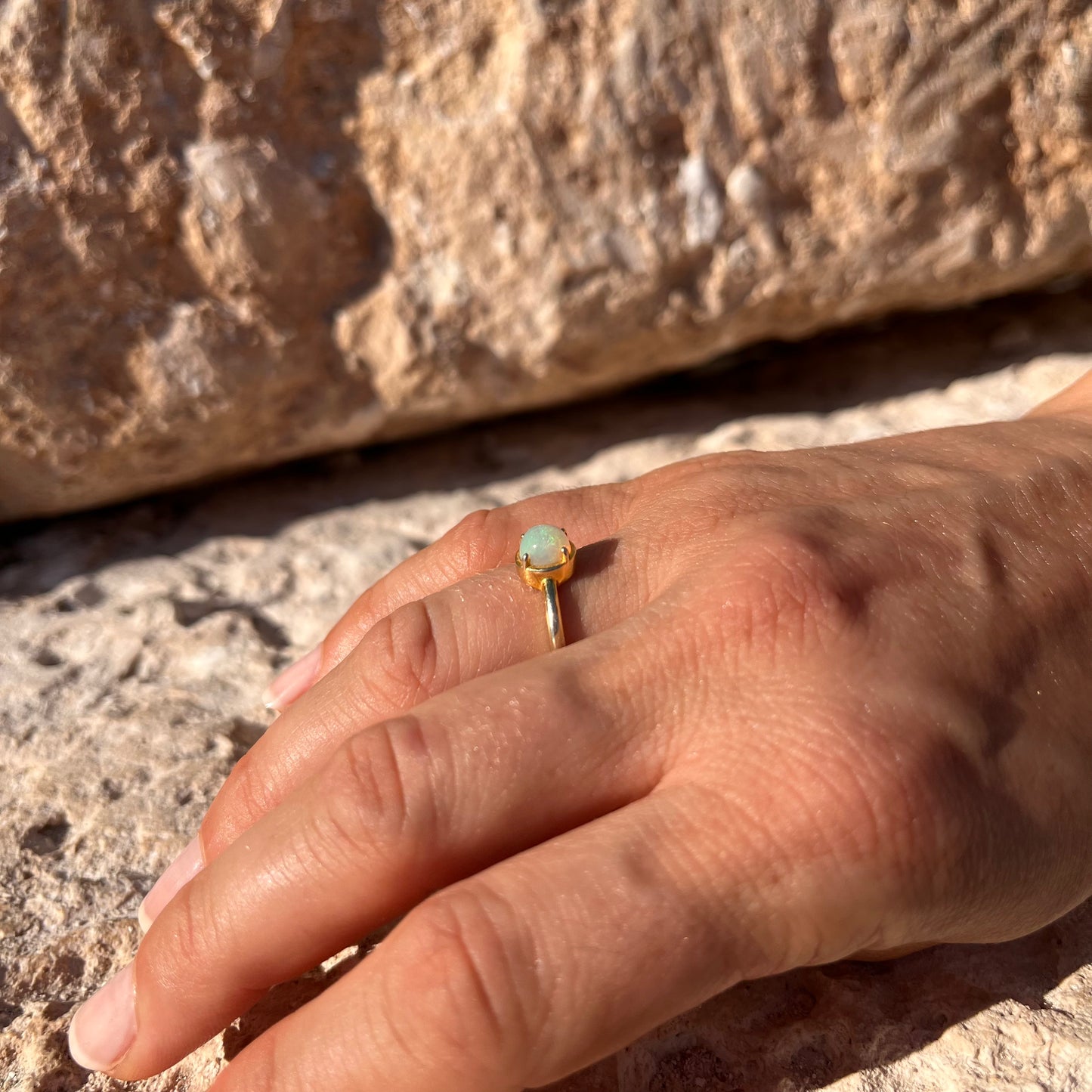 Opal Ring 18k Gold Vermeil