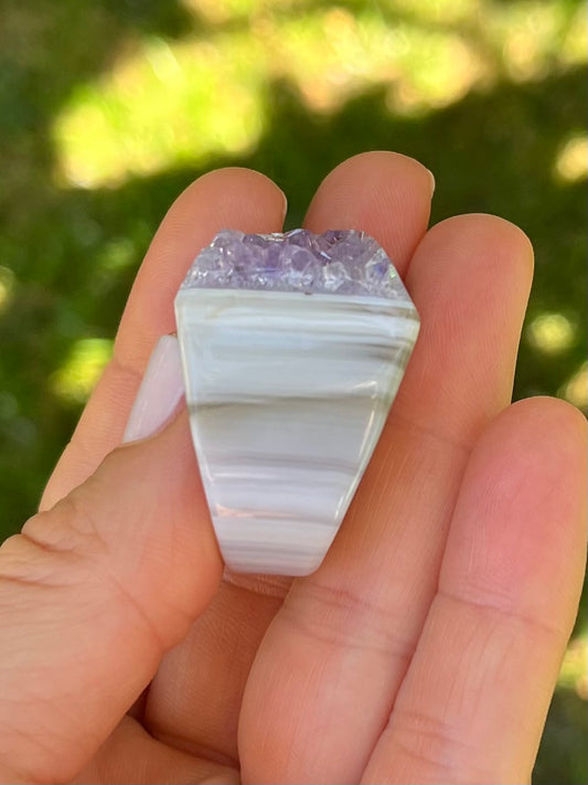 “The Druzy Embrace” Natural Amethyst Statement Ring