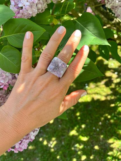 “The Druzy Embrace” Natural Amethyst Statement Ring