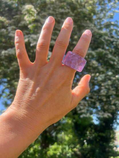 “The Violet Embrace” Smooth Amethyst Statement Ring