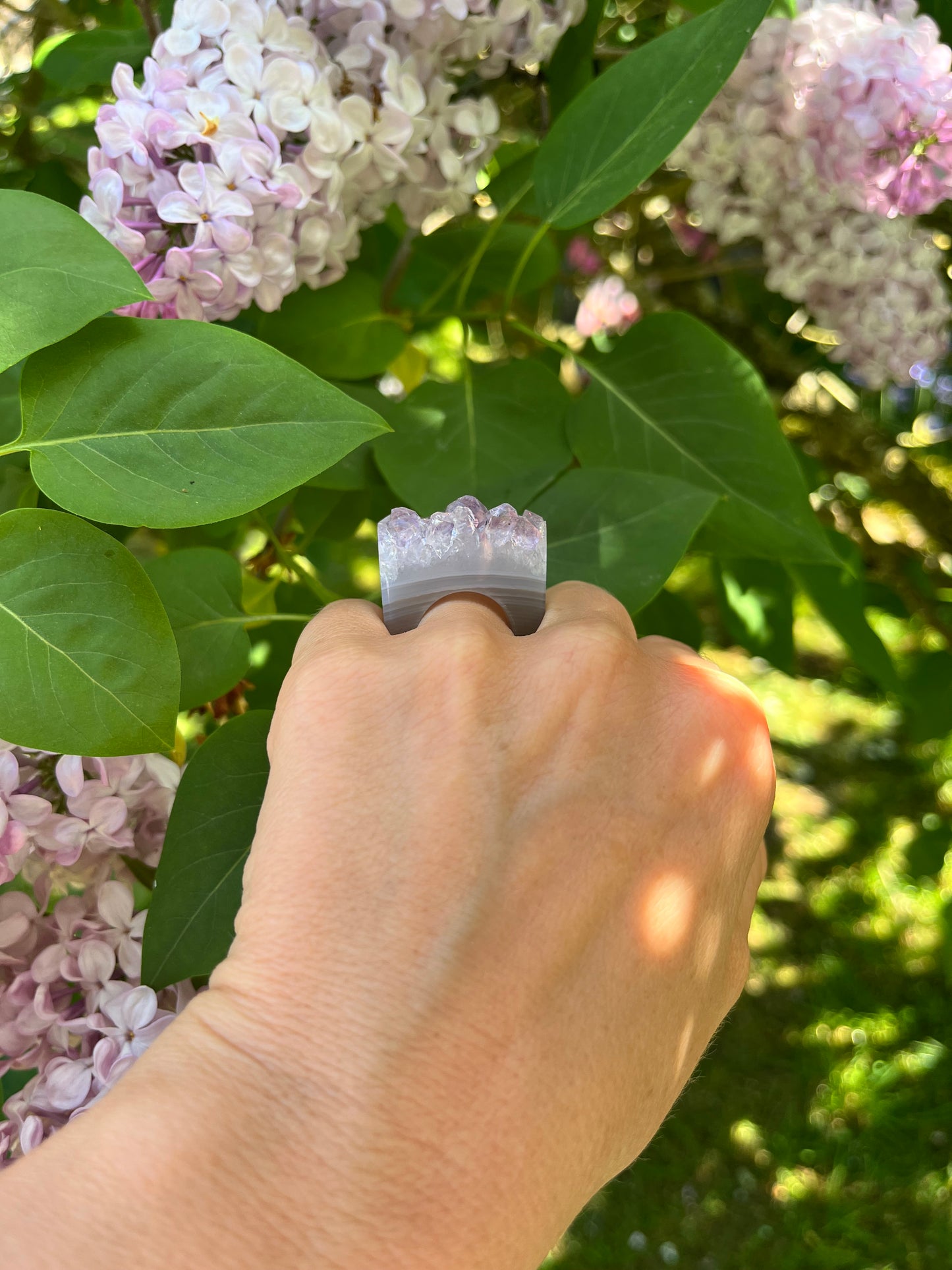 “The Druzy Embrace” Natural Amethyst Statement Ring
