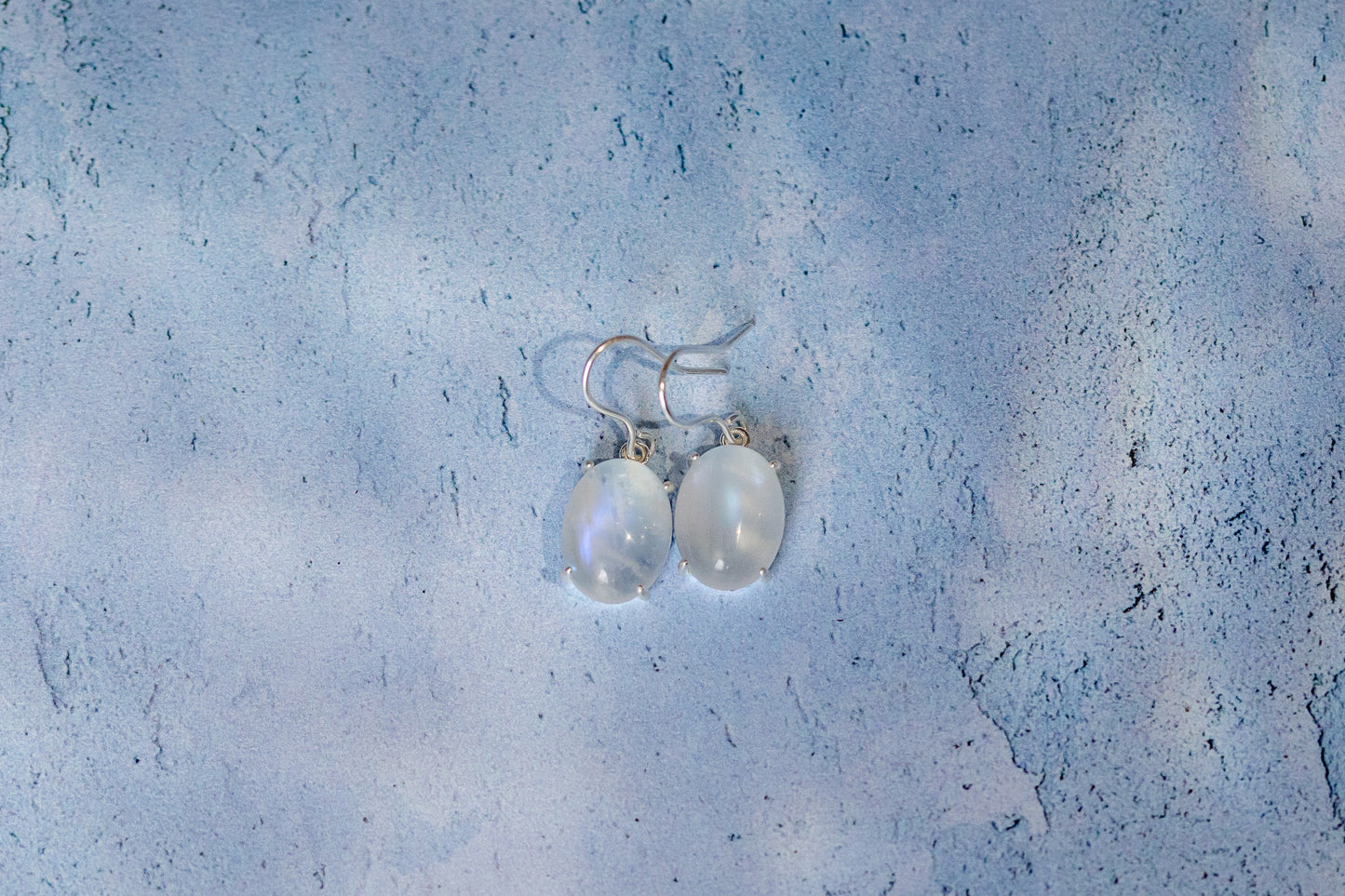 Rainbow Moonstone Pendant Earrings – Milky Glow Edition | Sterling Silver