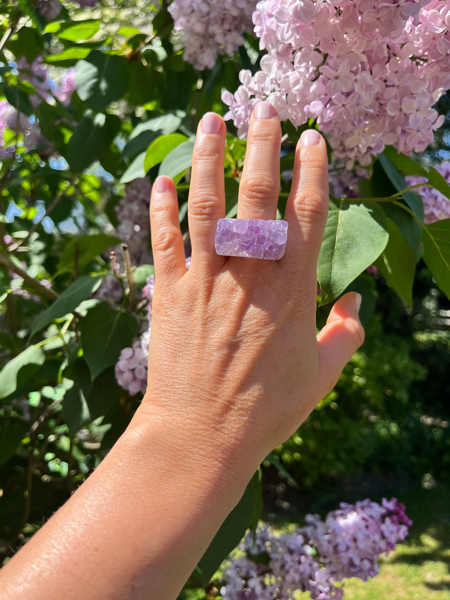 “The Druzy Embrace” Natural Amethyst Statement Ring