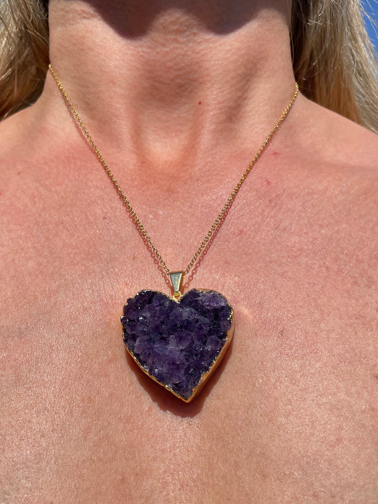 “The Amethyst Heart” Natural Druzy Pendant (chain not included)