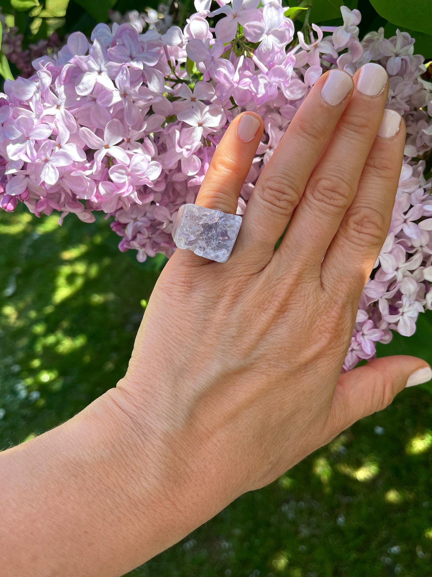 “The Druzy Embrace” Natural Amethyst Statement Ring