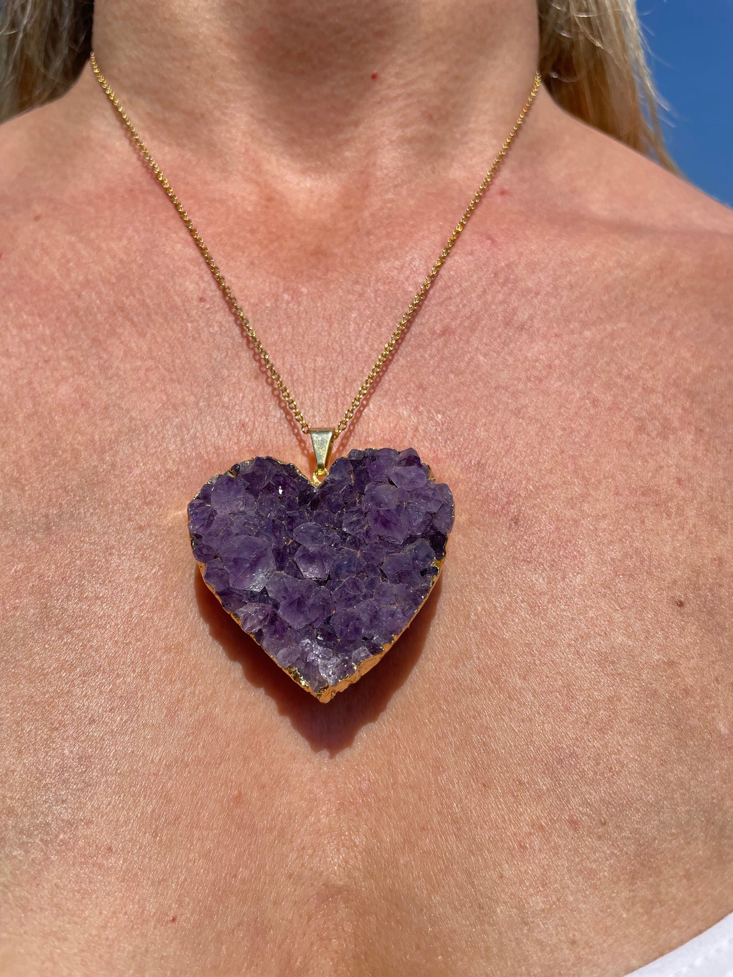 “The Amethyst Heart” Natural Druzy Pendant (chain not included)