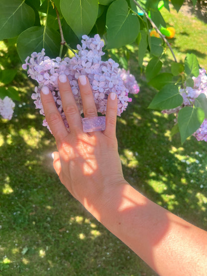 “The Violet Embrace” Smooth Amethyst Statement Ring