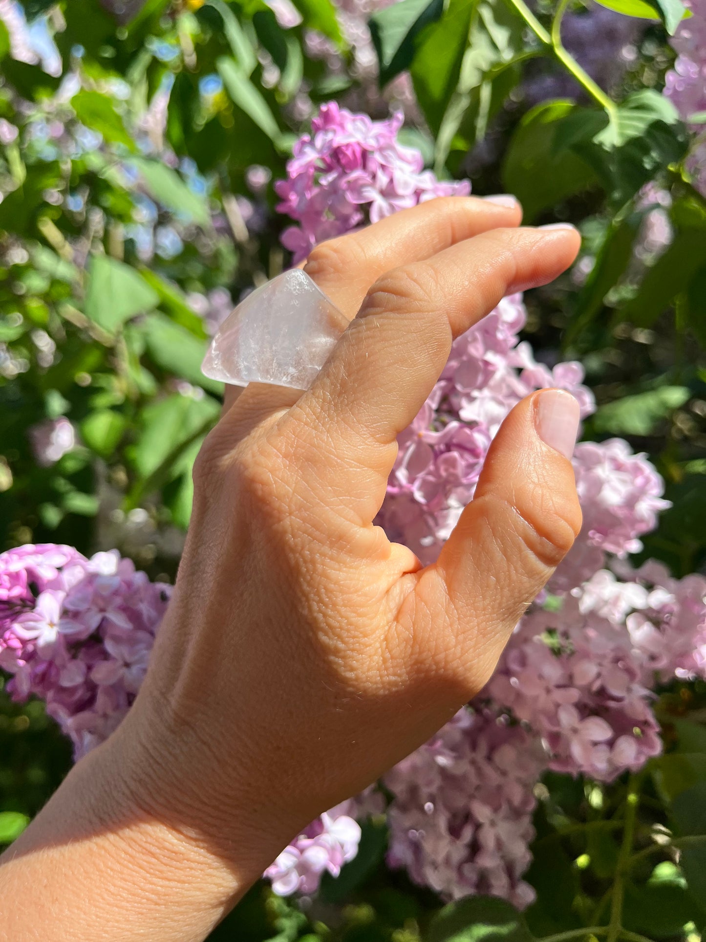 “The Crystal Embrace” Smooth Crystal Quartz Statement Ring