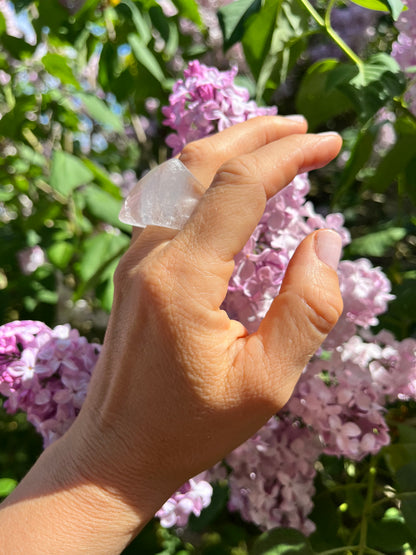 “The Crystal Embrace” Smooth Crystal Quartz Statement Ring