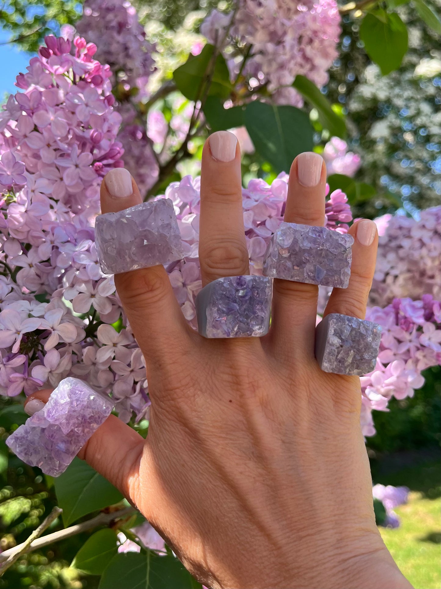 “The Druzy Embrace” Natural Amethyst Statement Ring