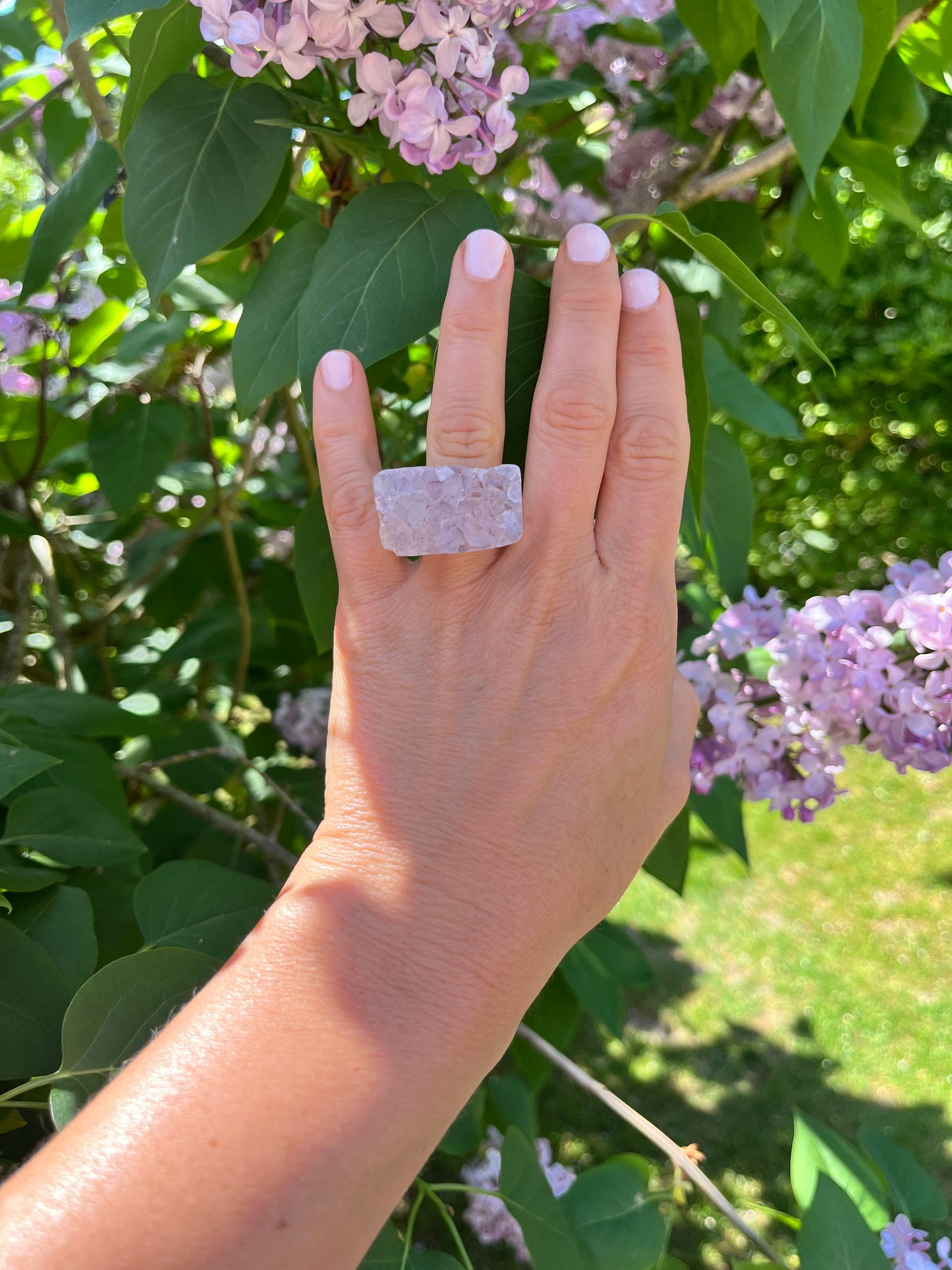 “The Druzy Embrace” Natural Amethyst Statement Ring