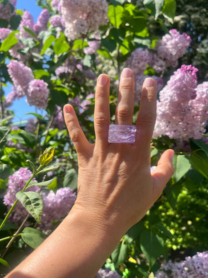 “The Violet Embrace” Smooth Amethyst Statement Ring