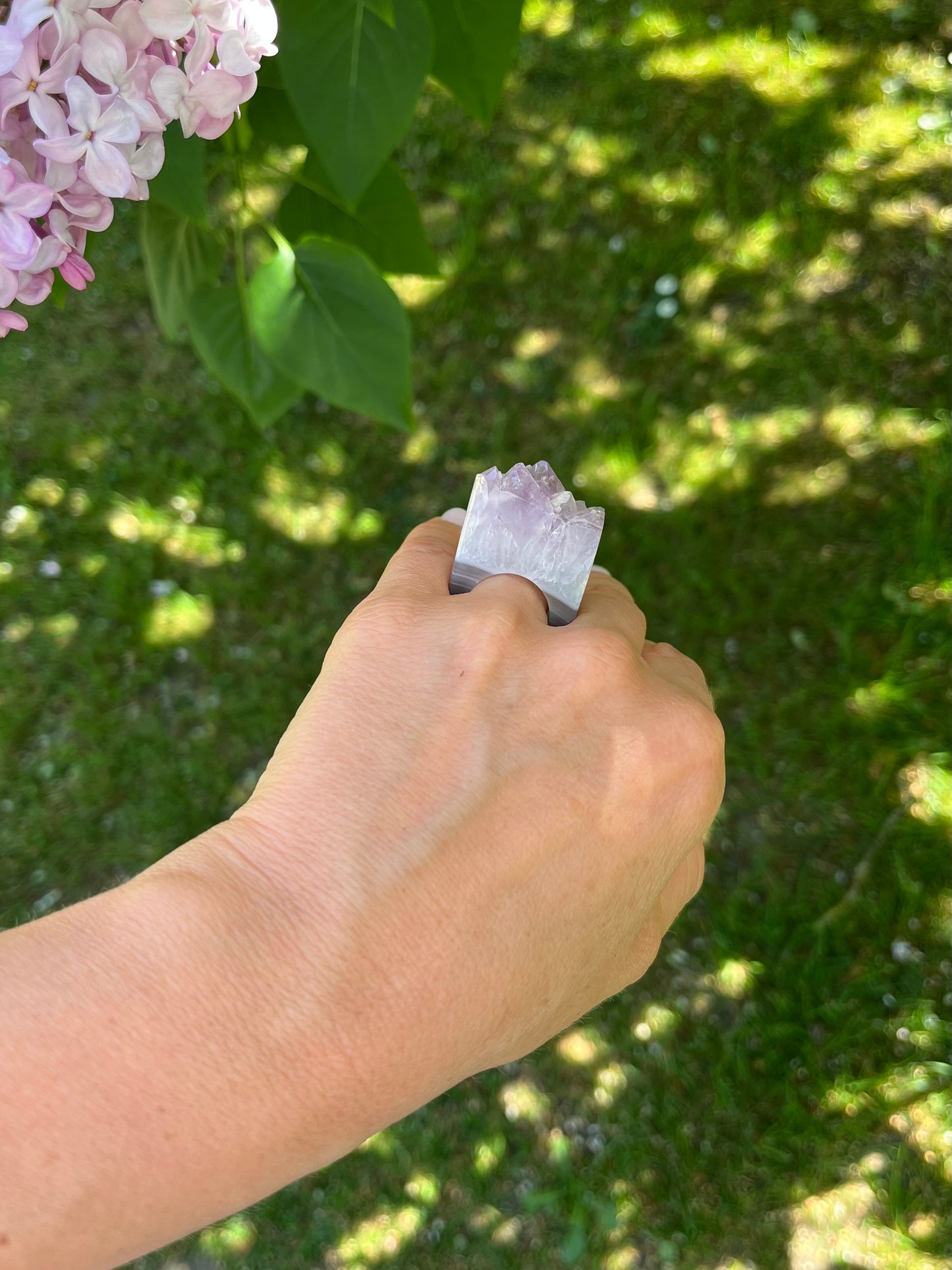 “The Druzy Embrace” Natural Amethyst Statement Ring