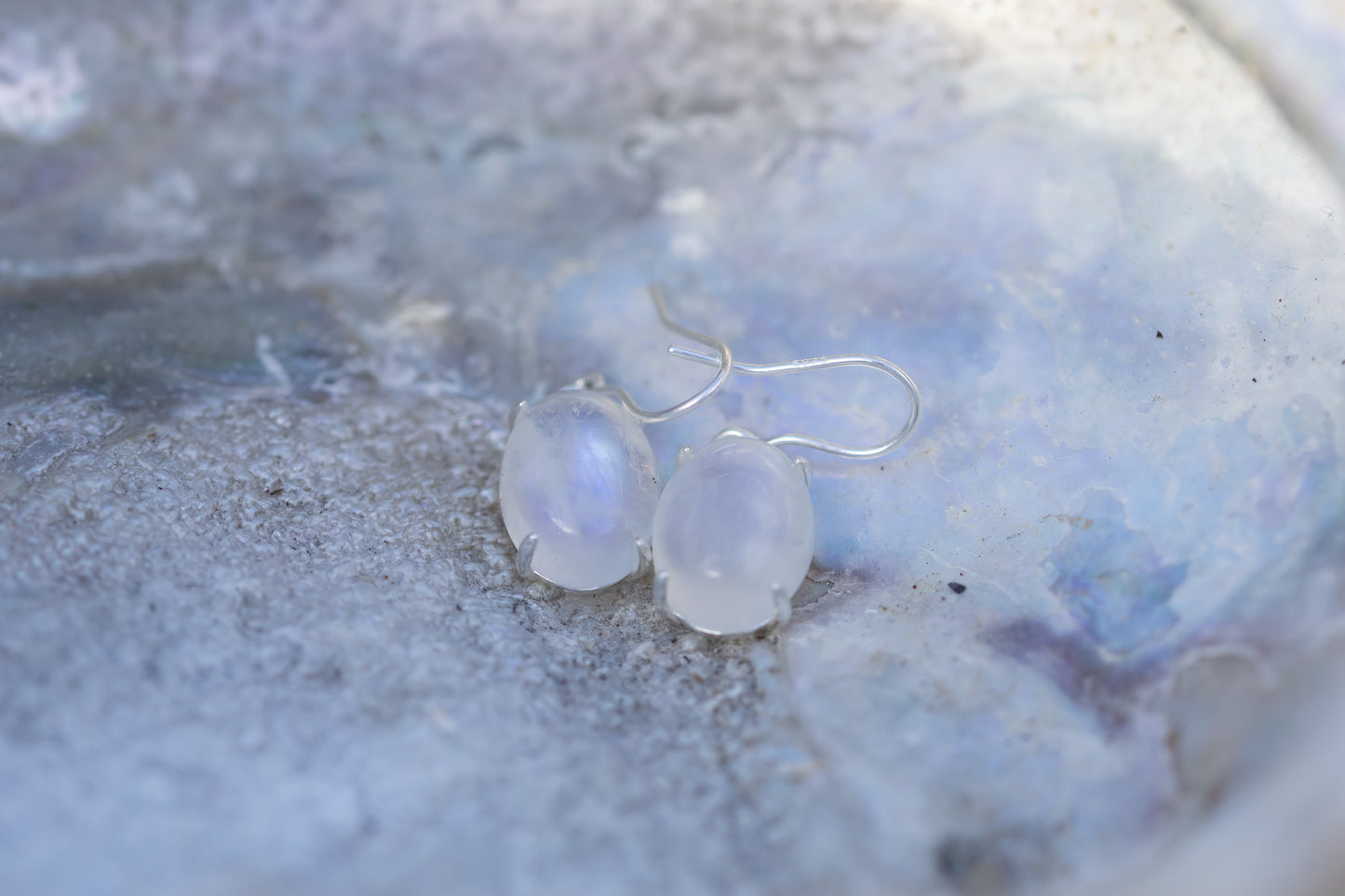 Rainbow Moonstone Pendant Earrings – Milky Glow Edition | Sterling Silver