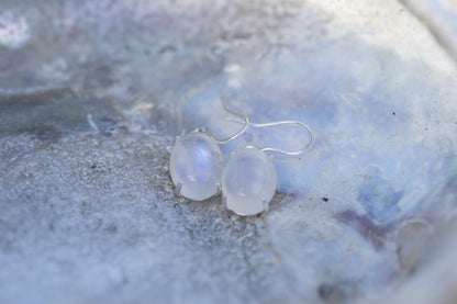 Rainbow Moonstone Pendant Earrings – Milky Glow Edition | Sterling Silver