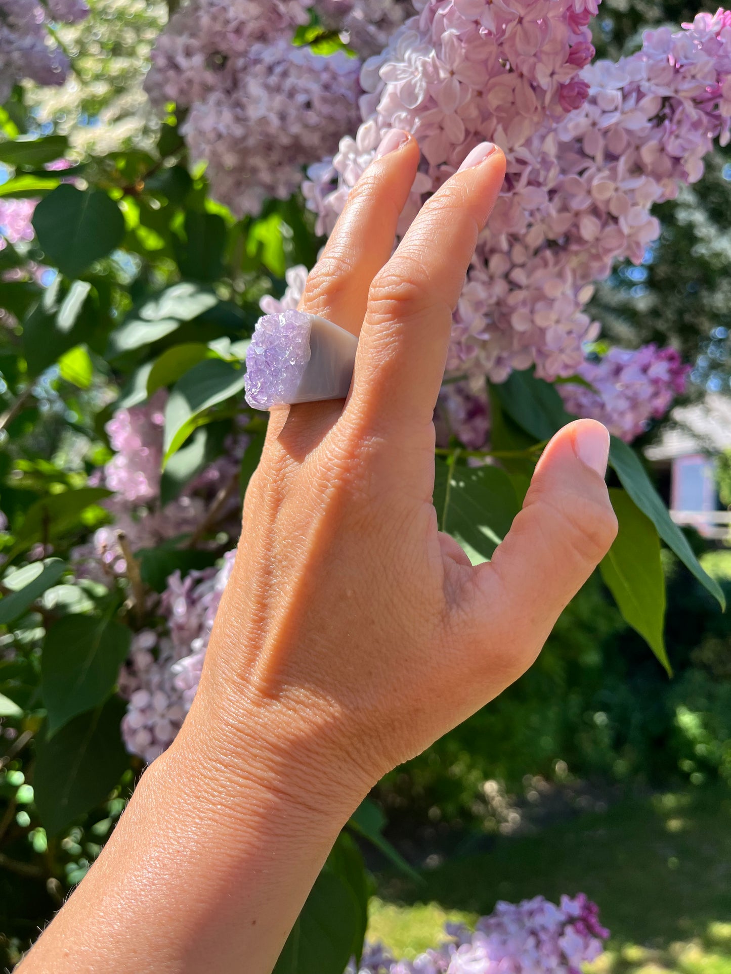 “The Druzy Embrace” Natural Amethyst Statement Ring