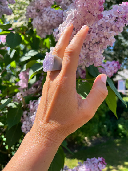 “The Druzy Embrace” Natural Amethyst Statement Ring