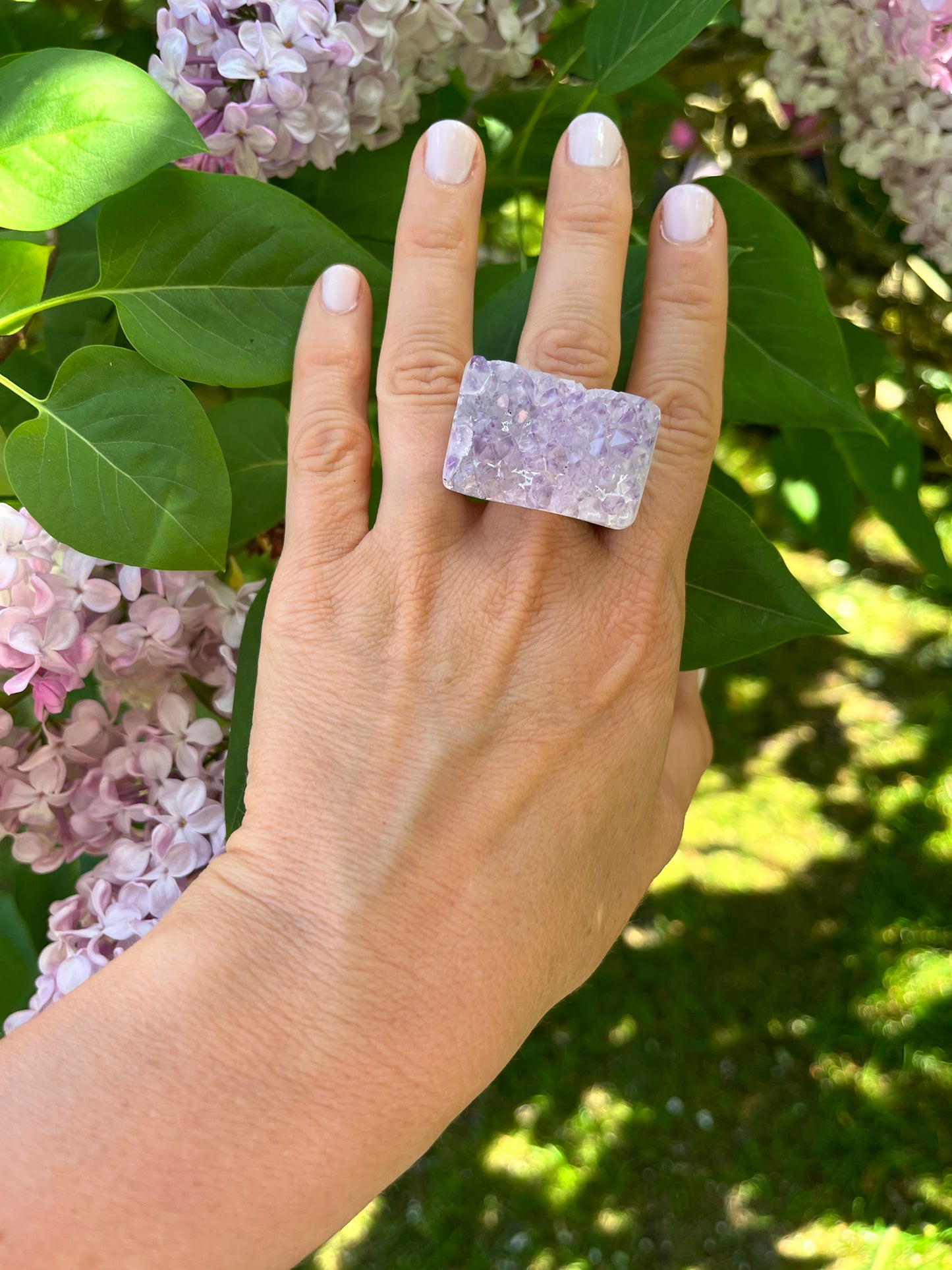 “The Druzy Embrace” Natural Amethyst Statement Ring