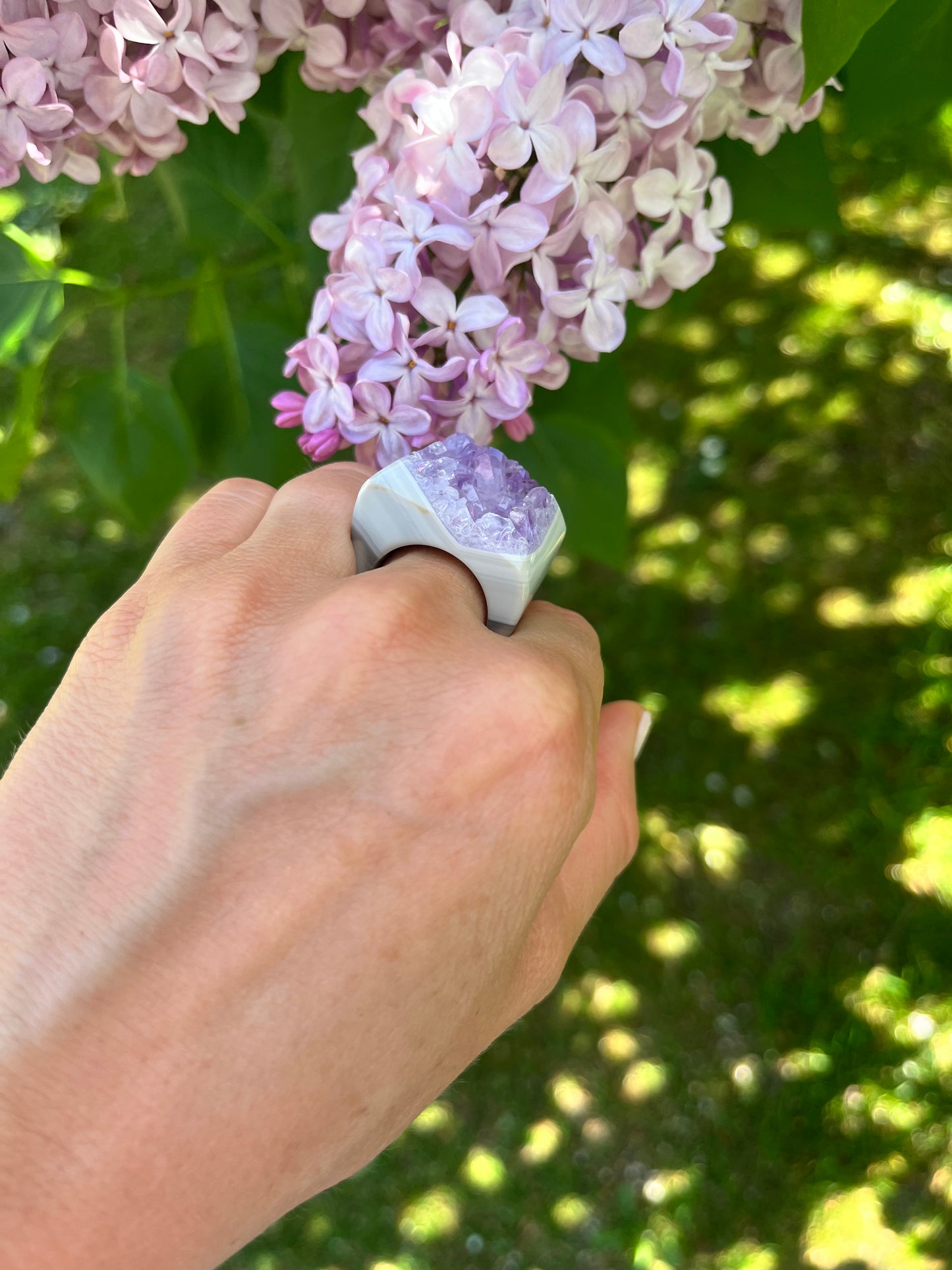 “The Druzy Embrace” Natural Amethyst Statement Ring
