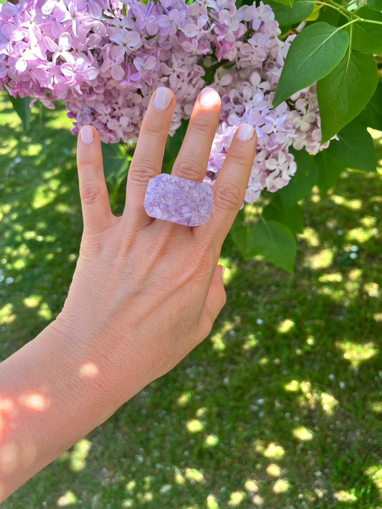 “The Druzy Embrace” Natural Amethyst Statement Ring