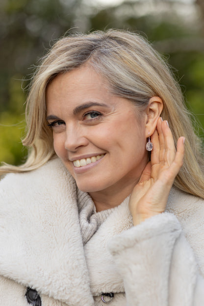 Rainbow Moonstone Pendant Earrings – Milky Glow Edition | Sterling Silver