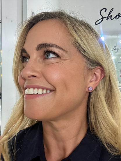 Amethyst Oversized Studs Sterling Silver