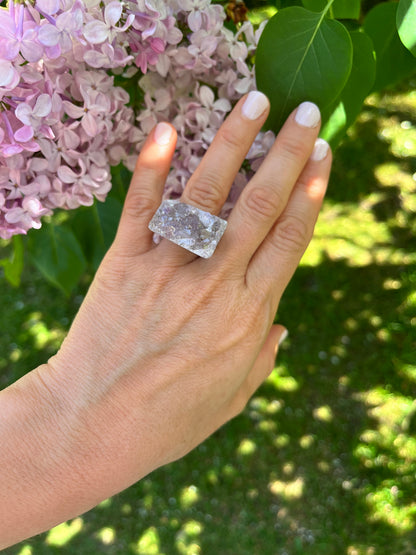 “The Druzy Embrace” Natural Amethyst Statement Ring