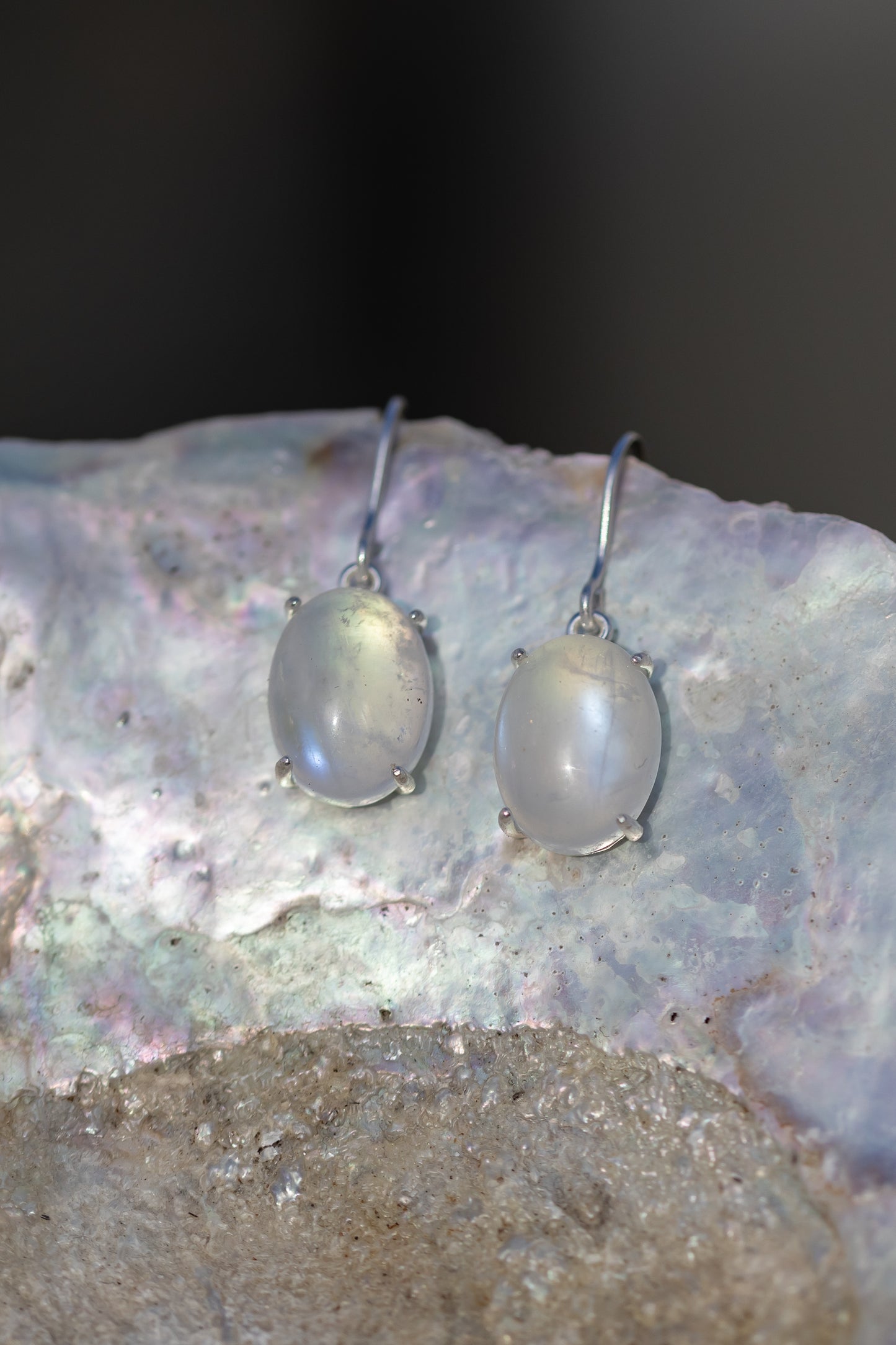 Rainbow Moonstone Pendant Earrings – Milky Glow Edition | Sterling Silver