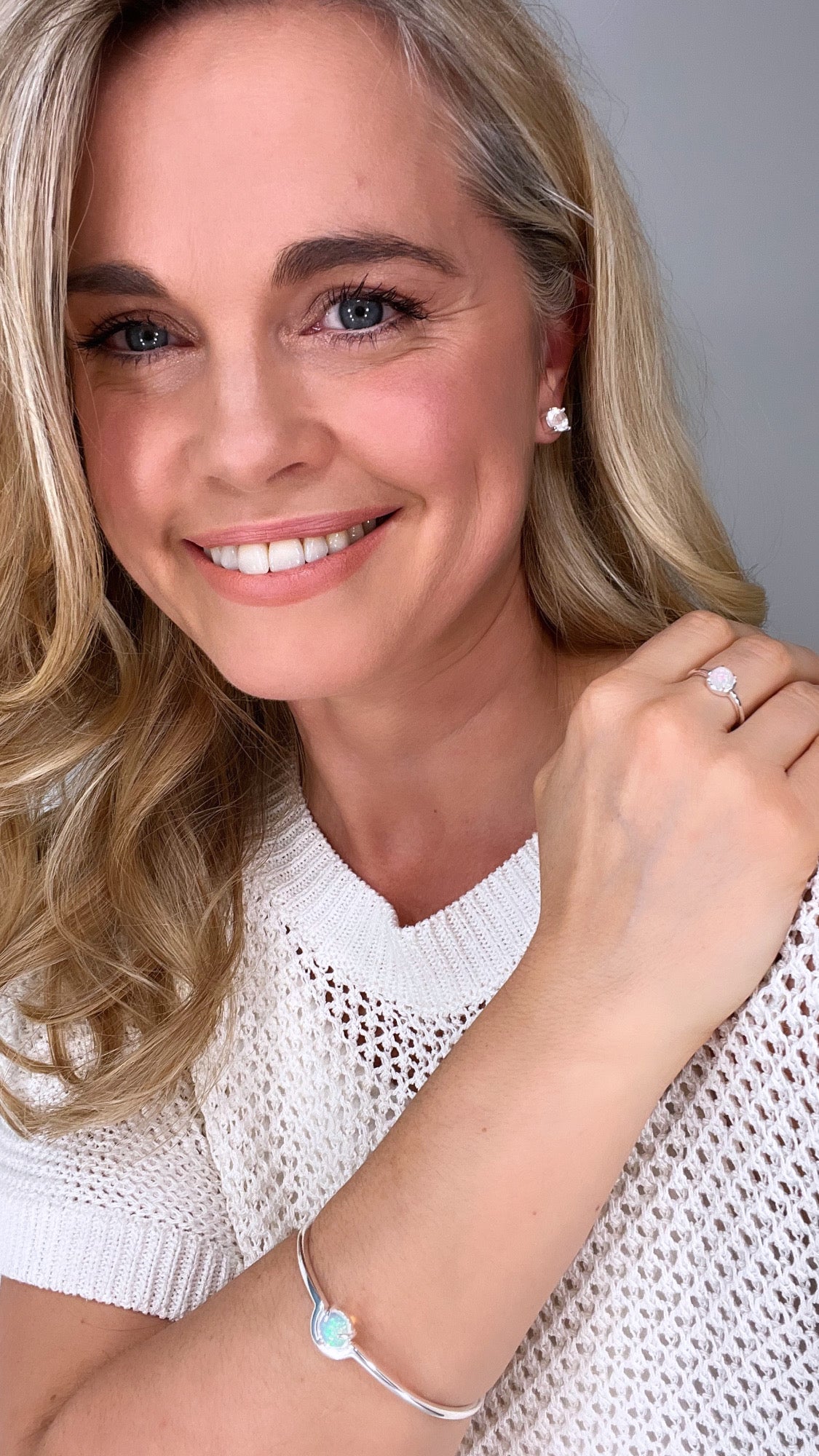 Rose Quartz Stud Earrings 18k+ Gold Plated