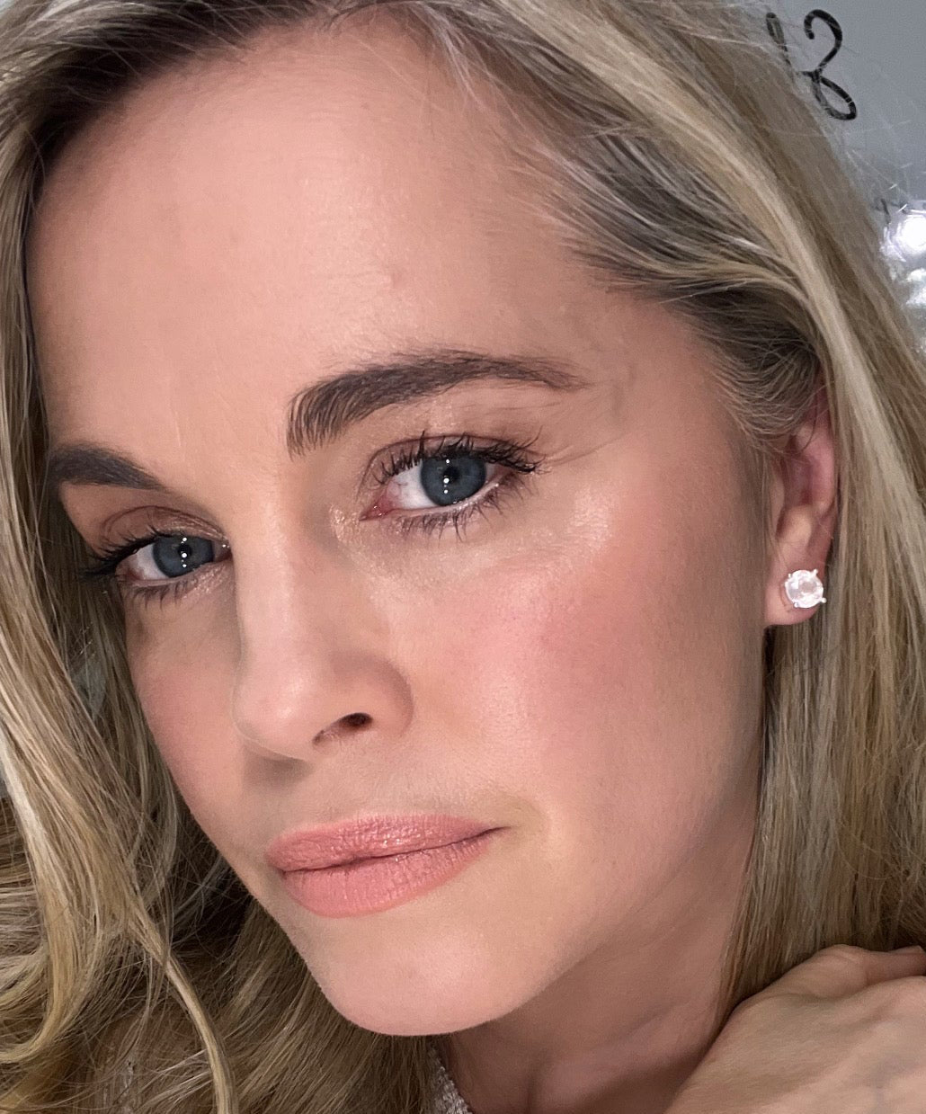 Rose Quartz Studs Earrings Sterling Silver