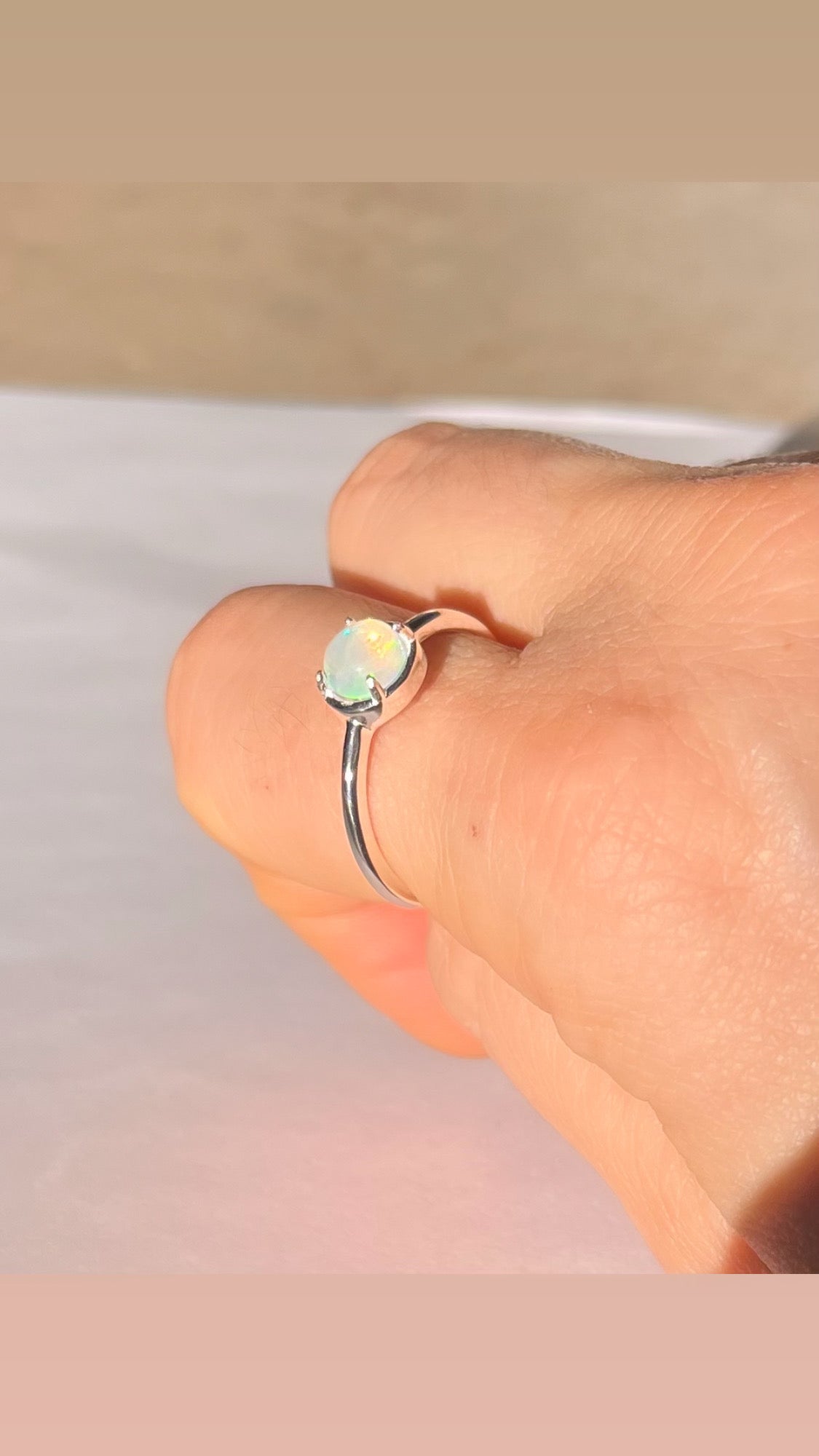 Opal Ring Sterling Silver