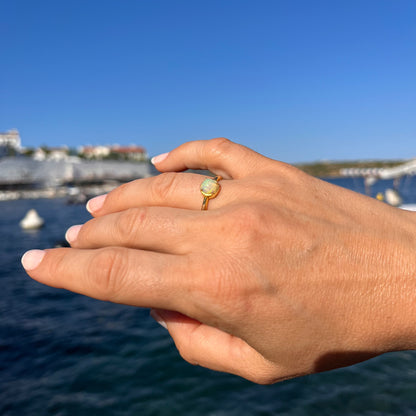 Opal Ring 18k Gold Vermeil