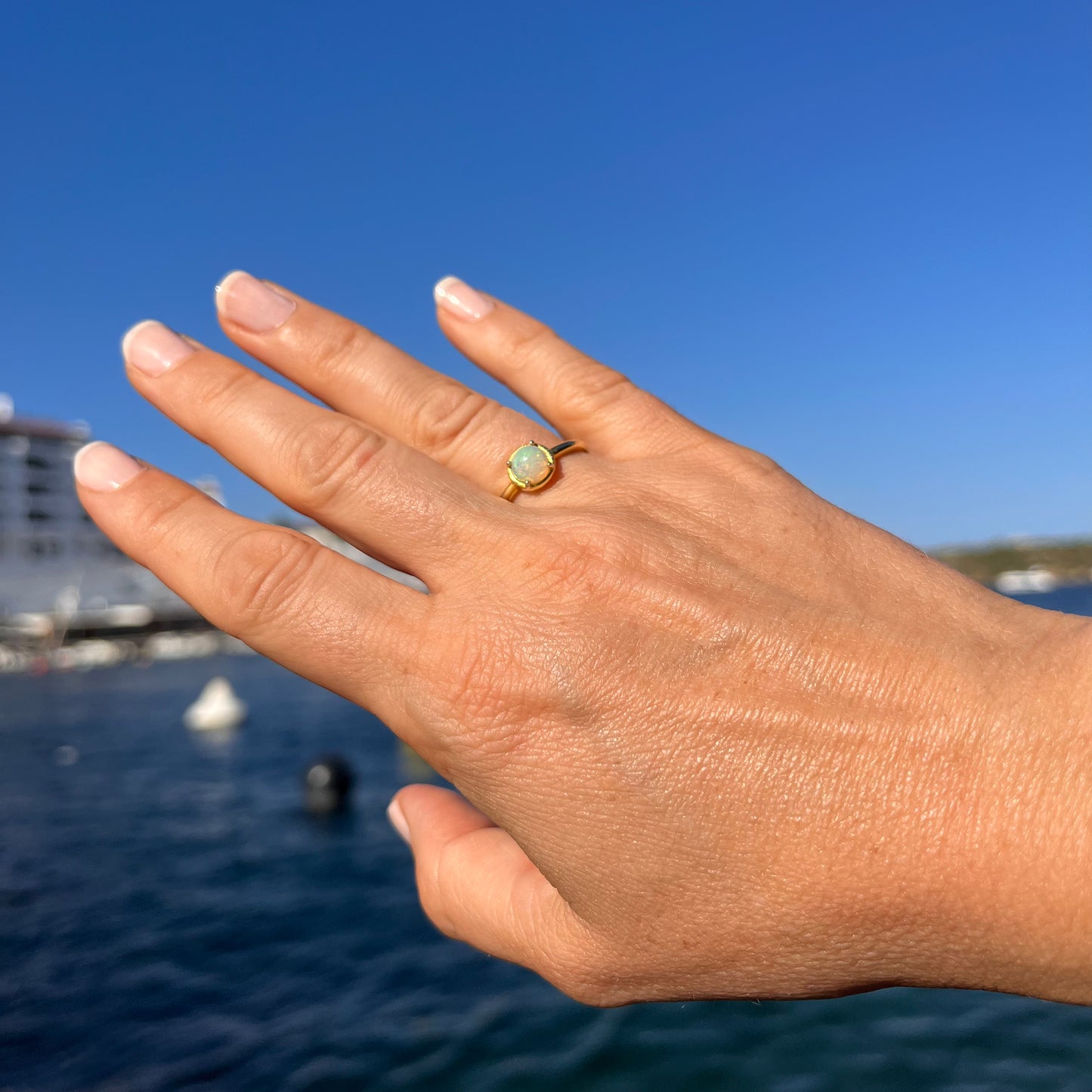 Opal Ring 18k Gold Vermeil