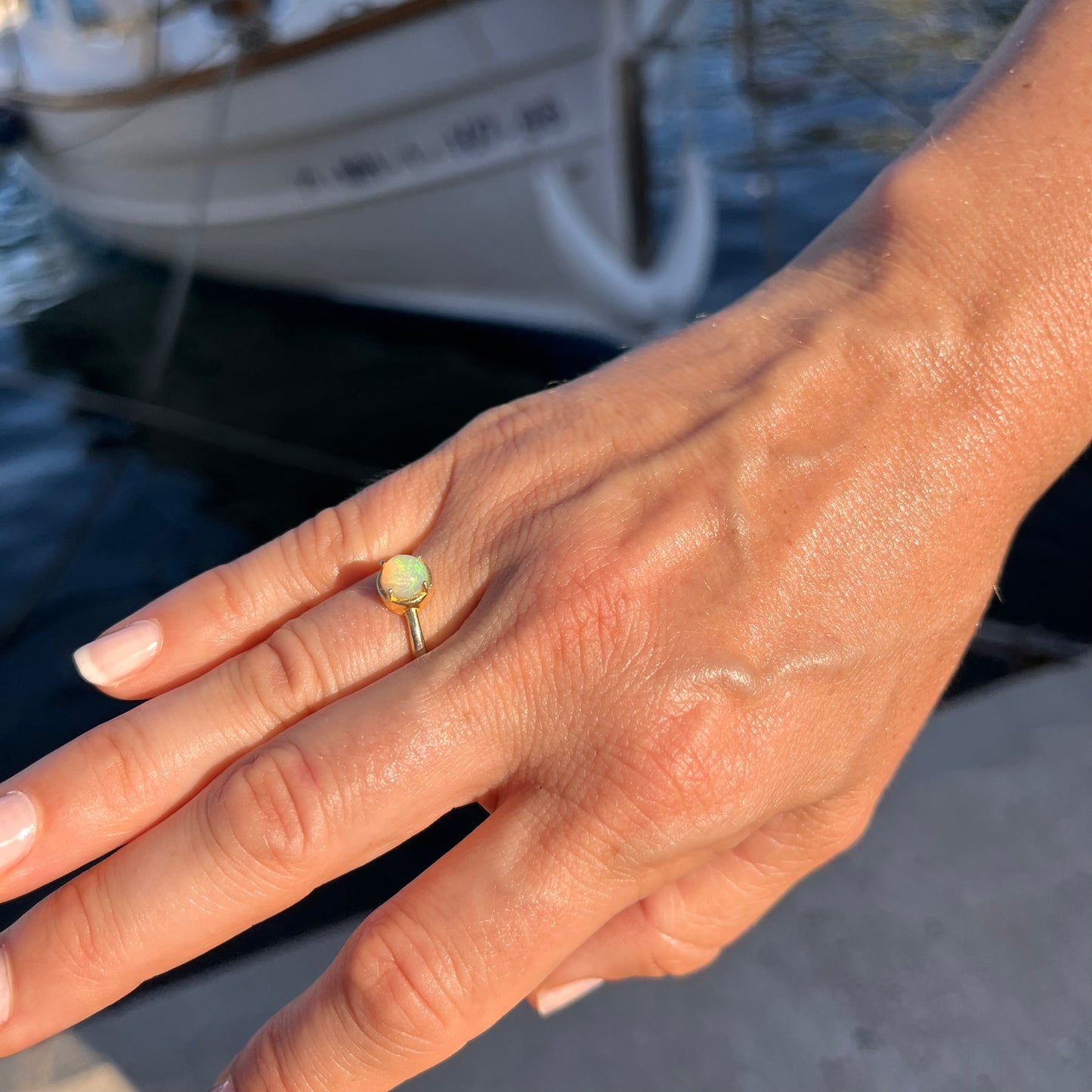 Opal Ring 18k Gold Vermeil